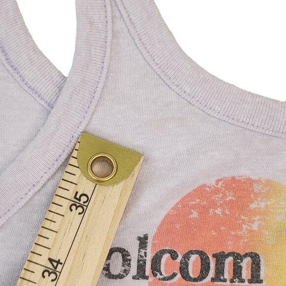 Volcom Tank Top Womens Medium Lilac Lavendar Purple Neon Rainbow Strappy Hawaii - Picture 8 of 10